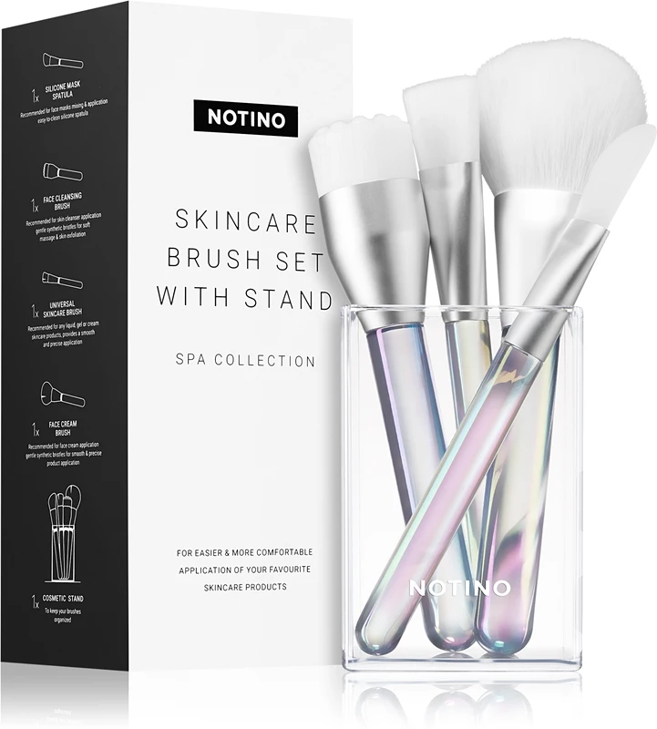 Notino Spa Collection Skincare Brush Set With Stand 1 Notino Spa Collection Skincare Brush Set With Stand
