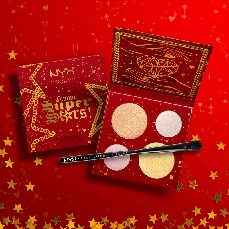 NYX Professional Makeup Gimme SuperStars! Highlighter Quad Palette 3 NYX Professional Makeup Gimme SuperStars! Highlighter Quad Palette – Image 3